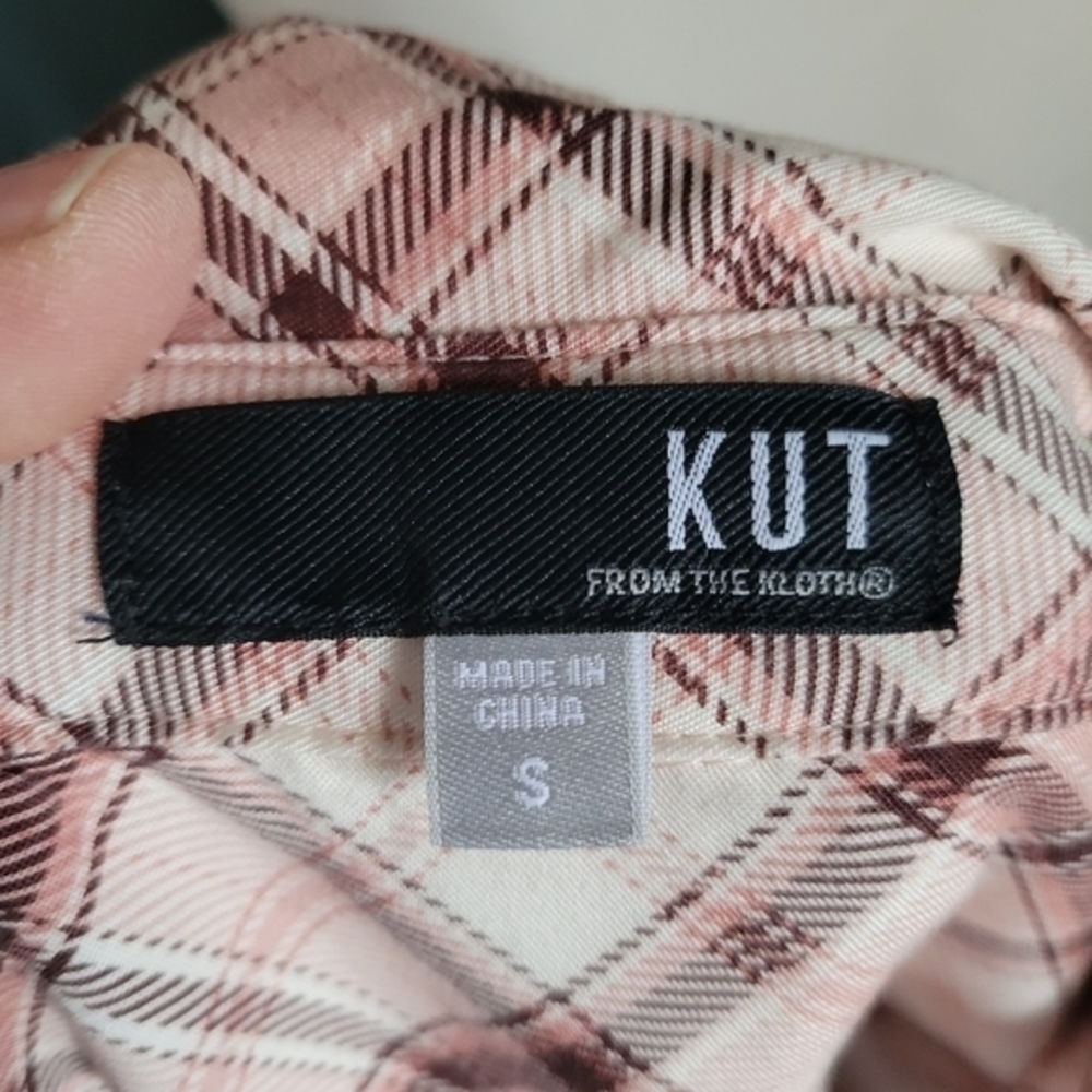 Kut From the Kloth size small plaid button up shirt NWOT - Picture 5 of 8